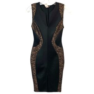 Vintage 90’s Black Metallic Body Con Dress Women’s Size Small